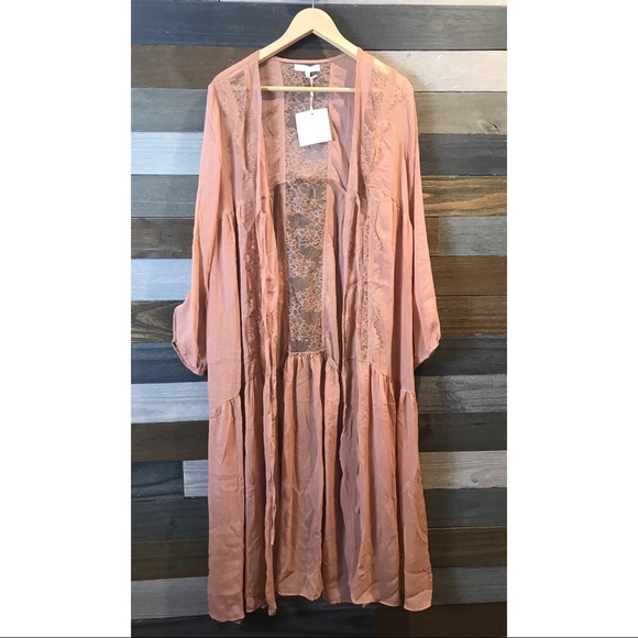 Boho Lace Detail Duster Cardigan - Picture 4 of 7